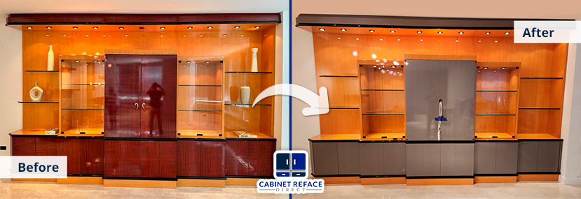 Before and After of Manhattan Cabinet Refacing Job